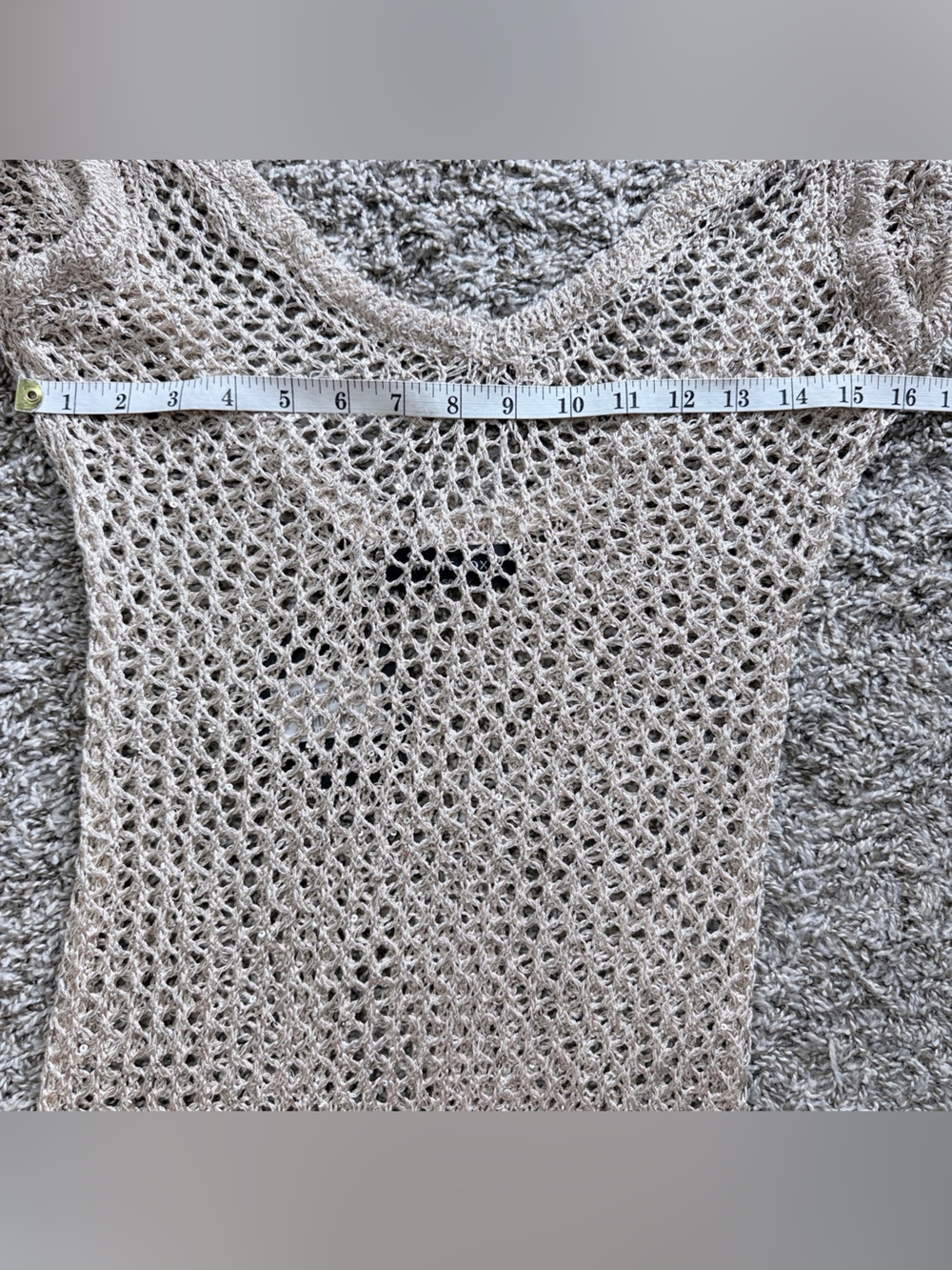 White Fox Angel Eyes Champagne Crochet Beach Cover-Up Maxi Dress - Picture 4 of 8